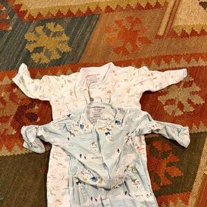 2x Magnetic Me 3-6m Pajamas - map (modal) and safari (cotton) prints